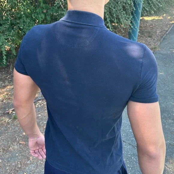 GUCCI SHOOTING LUCKY STAR NEON VOLT GREEN NAVY BLUE UNIFORM POLO SHIRT TENNIS S - Picture 11 of 16